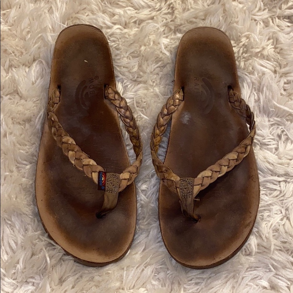 rainbow women’s flip flops